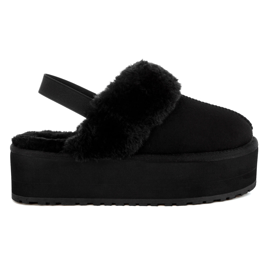 faux fur trim platform classic slingback#color_black
