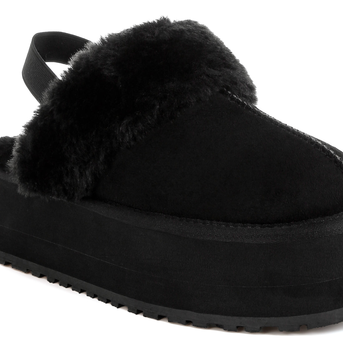 faux fur trim platform classic slingback#color_black