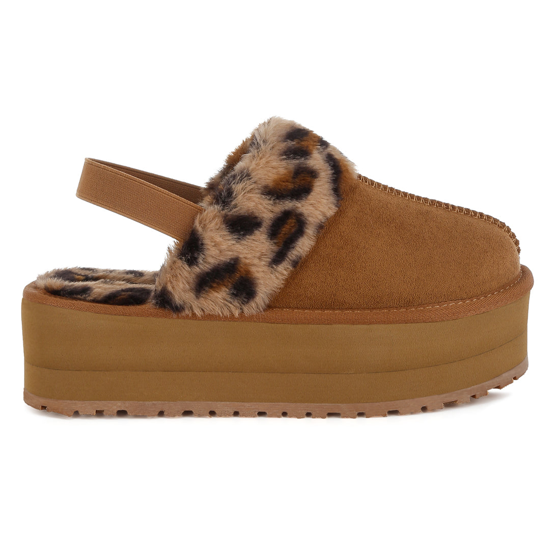 faux fur trim platform classic slingback#color_tan