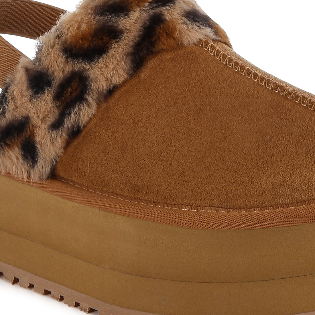 faux fur trim platform classic slingback#color_tan