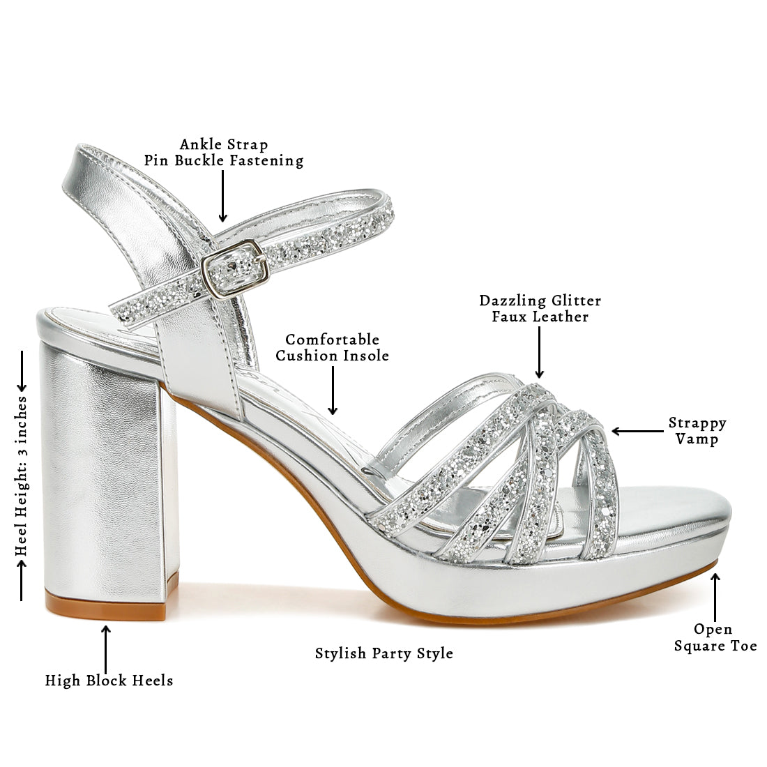 glitter strappy block sandals#color_silver