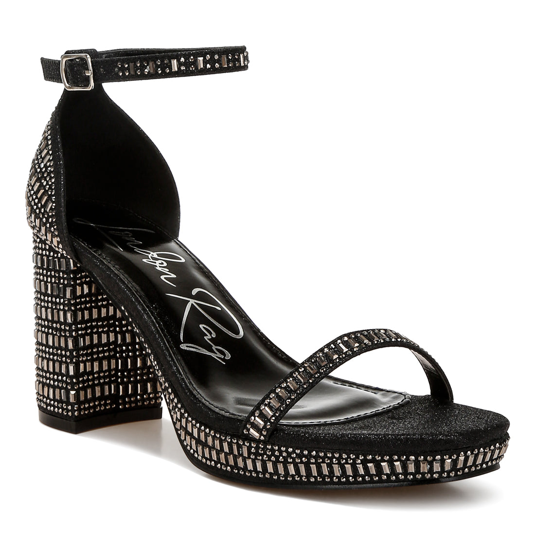 rhinestones embellished block sandals#color_black
