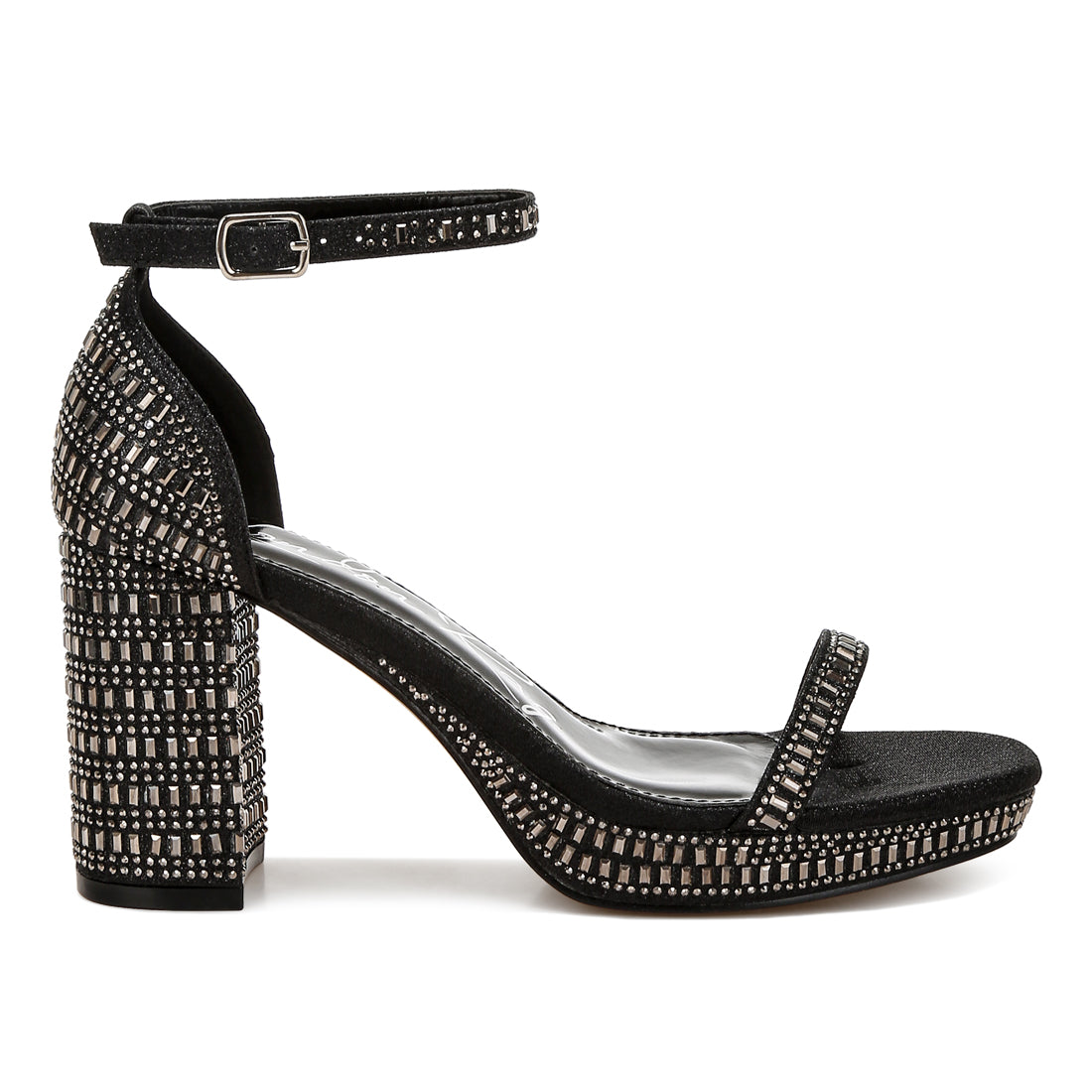 rhinestones embellished block sandals#color_black