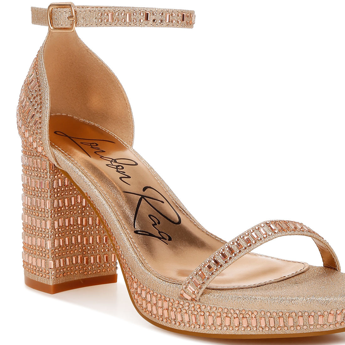 rhinestones embellished block sandals#color_rose-gold