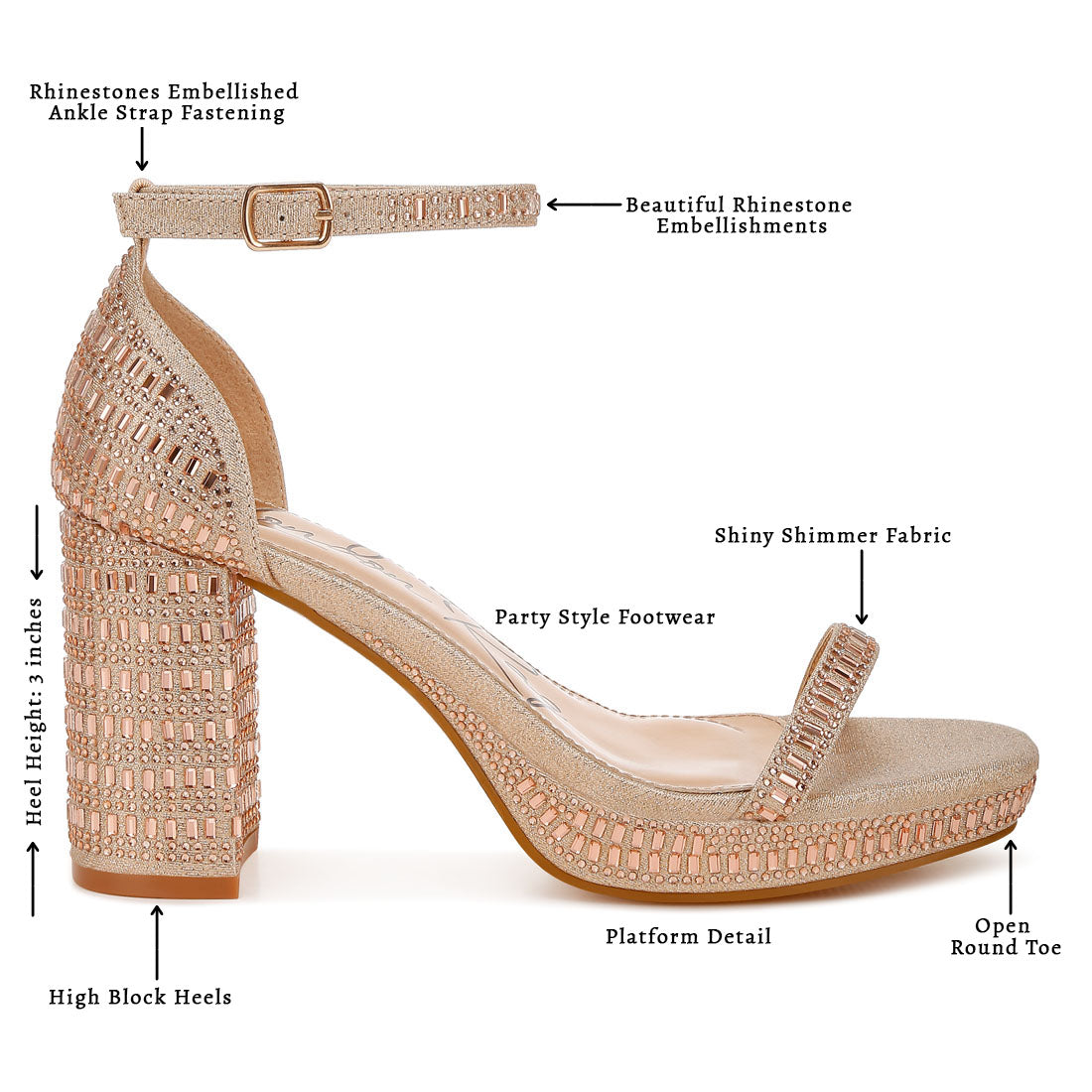 rhinestones embellished block sandals#color_rose-gold