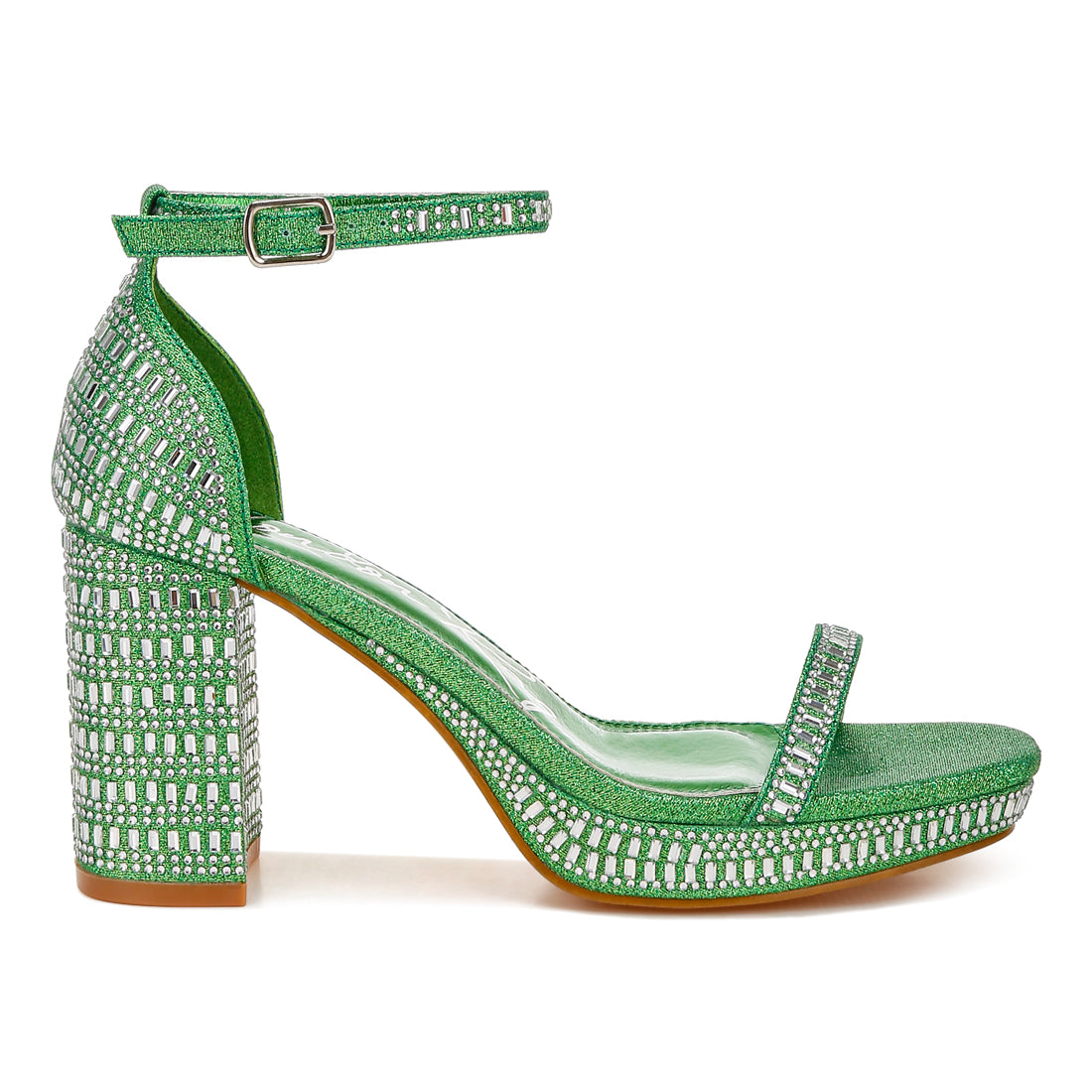 rhinestones embellished block sandals#color_green