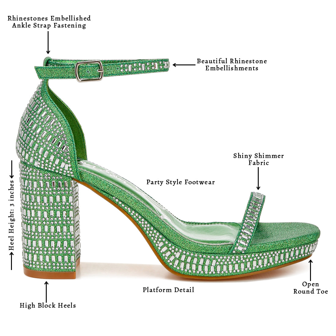 rhinestones embellished block sandals#color_green