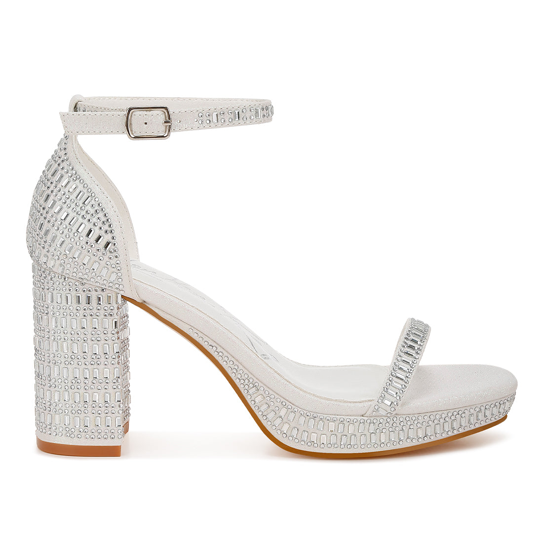 rhinestones embellished block sandals#color_white