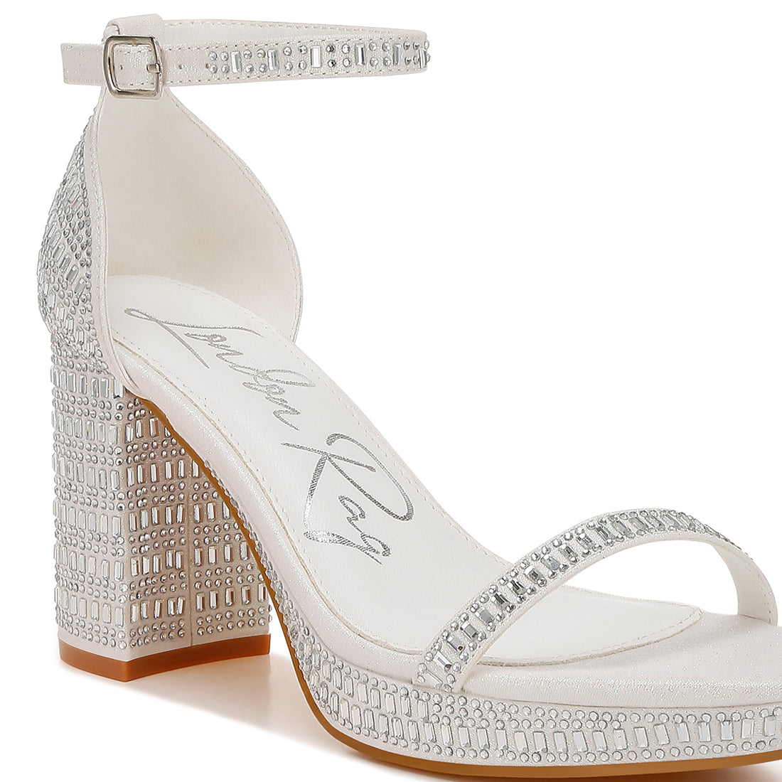 rhinestones embellished block sandals#color_white