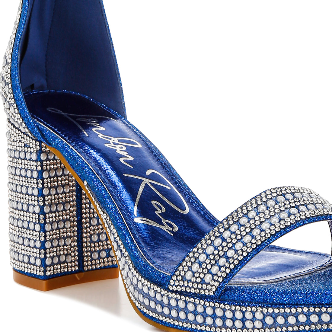 rhinestones and pearl embellished sandals#color_blue