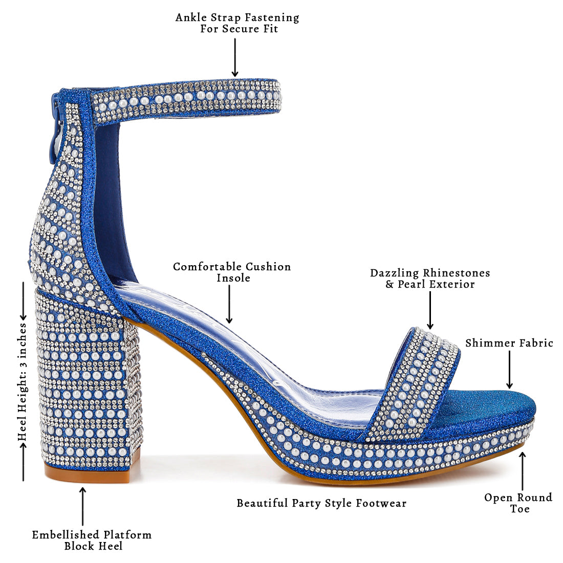 rhinestones and pearl embellished sandals#color_blue