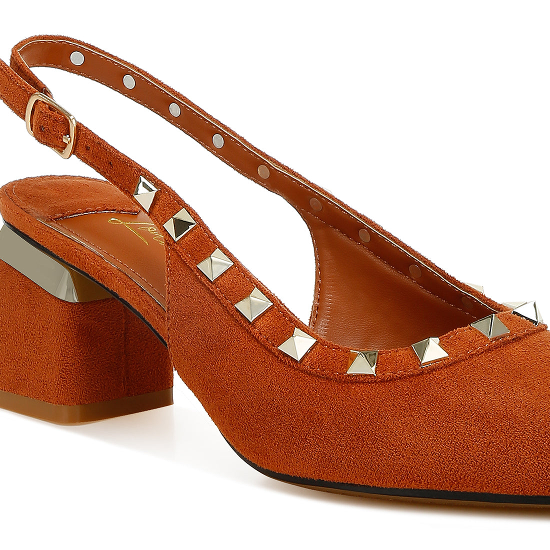 stud embellished microfiber sandals#color_tan