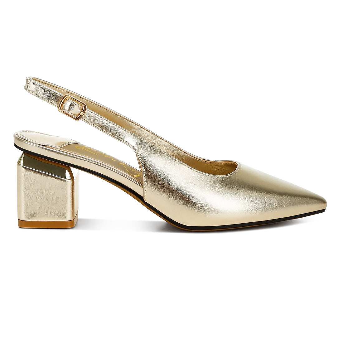 metallic faux leather slingback sandals#color_gold