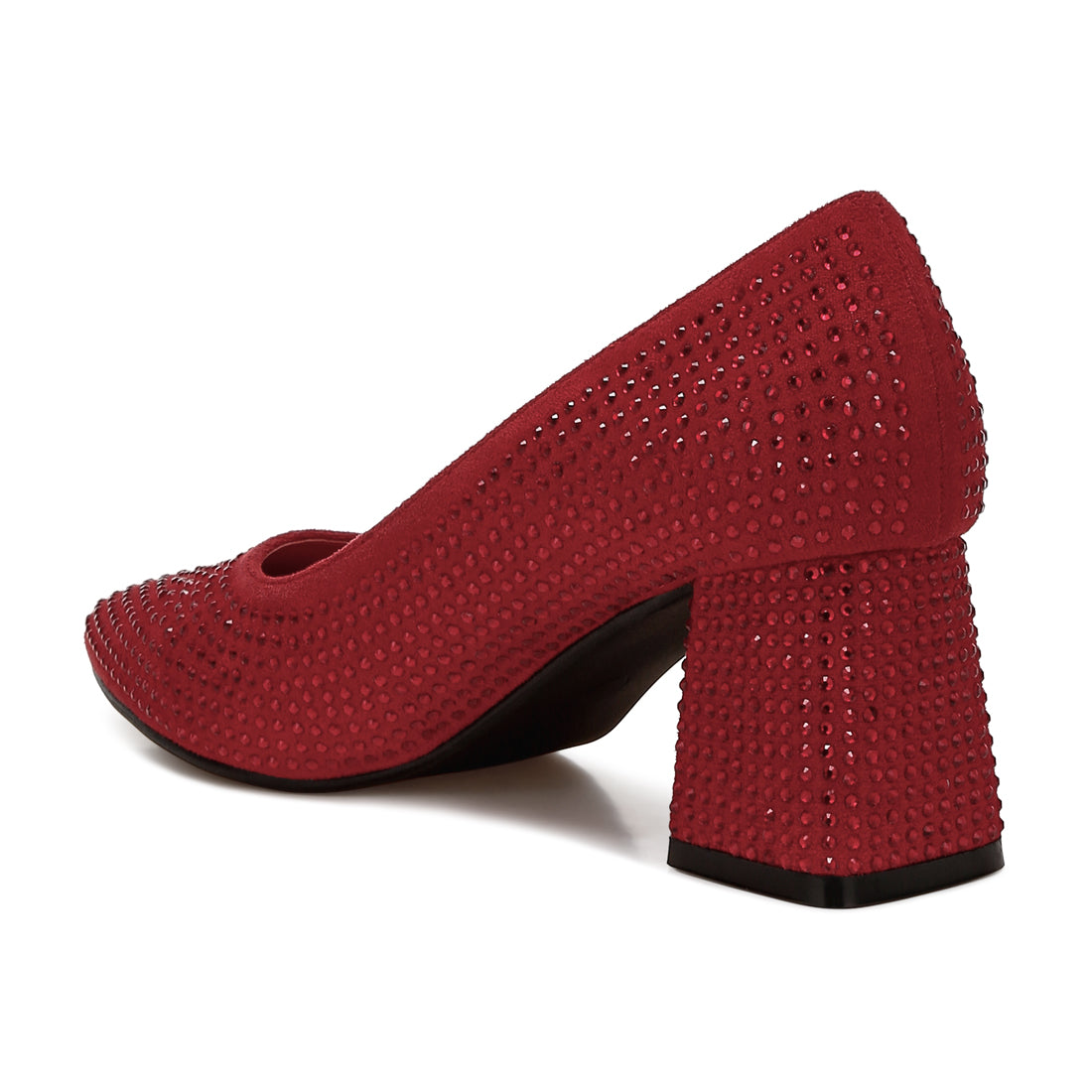 rhinestones embellished pumps
#color_red