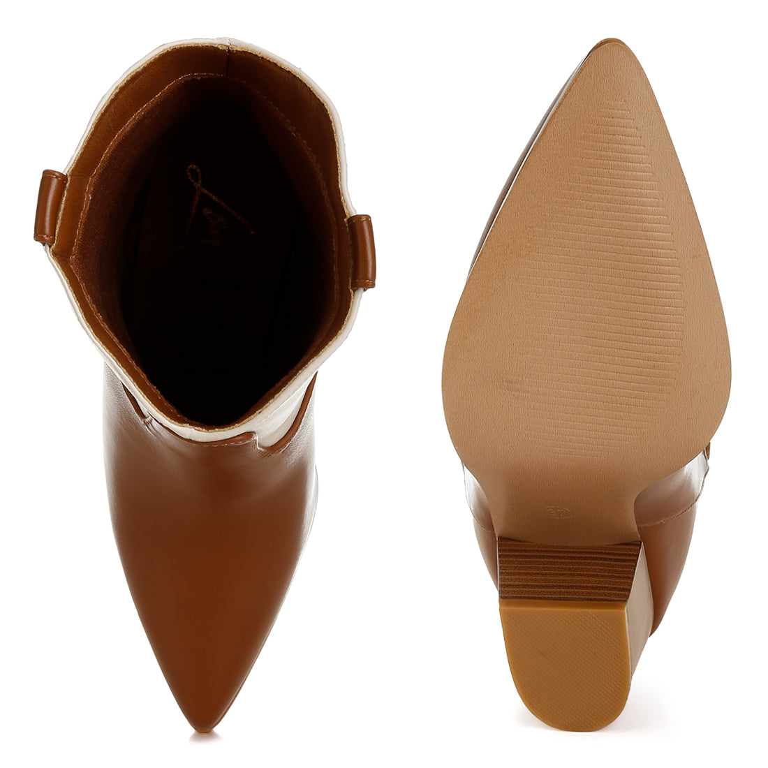 two tone cowboy boots#color_tan