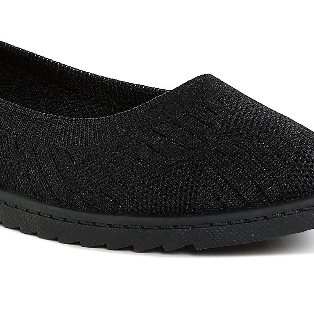 knitted flat ballet flats#color_black
