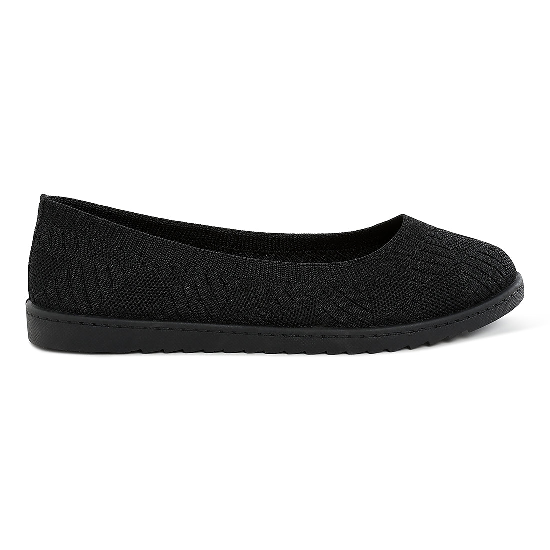 knitted flat ballet flats#color_black