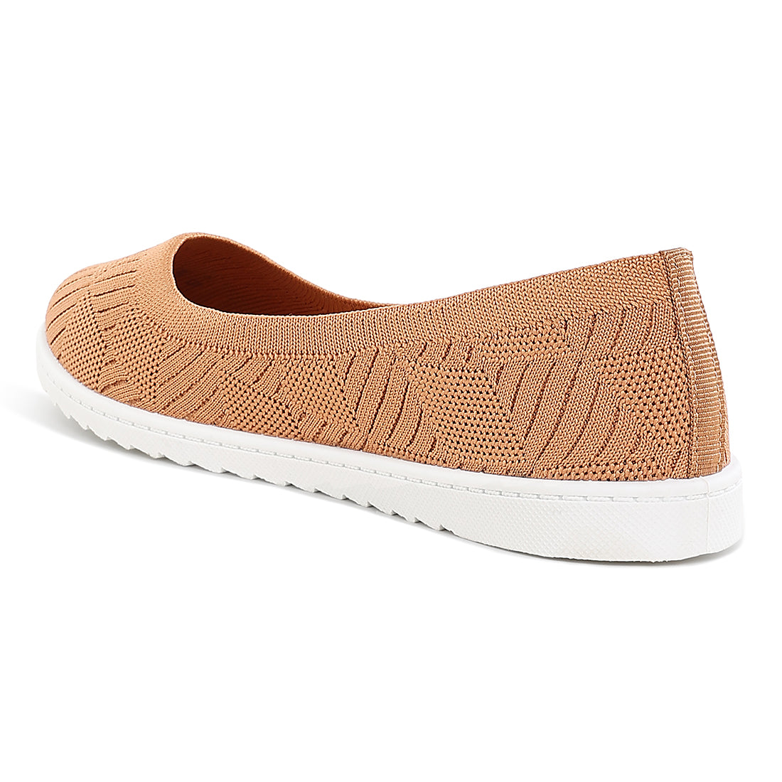 knitted flat ballet flats#color_tan
