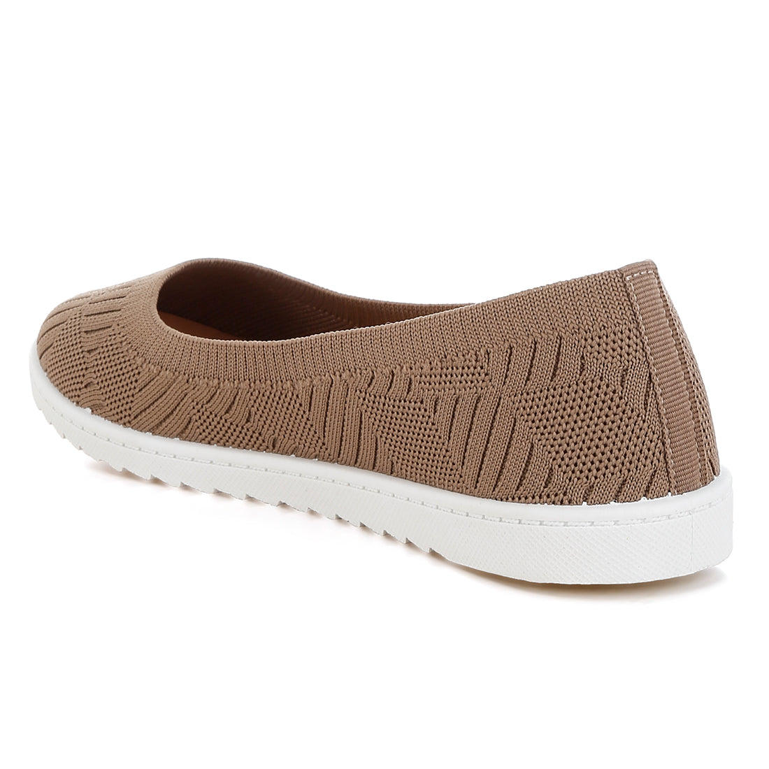 knitted flat ballet flats#color_taupe