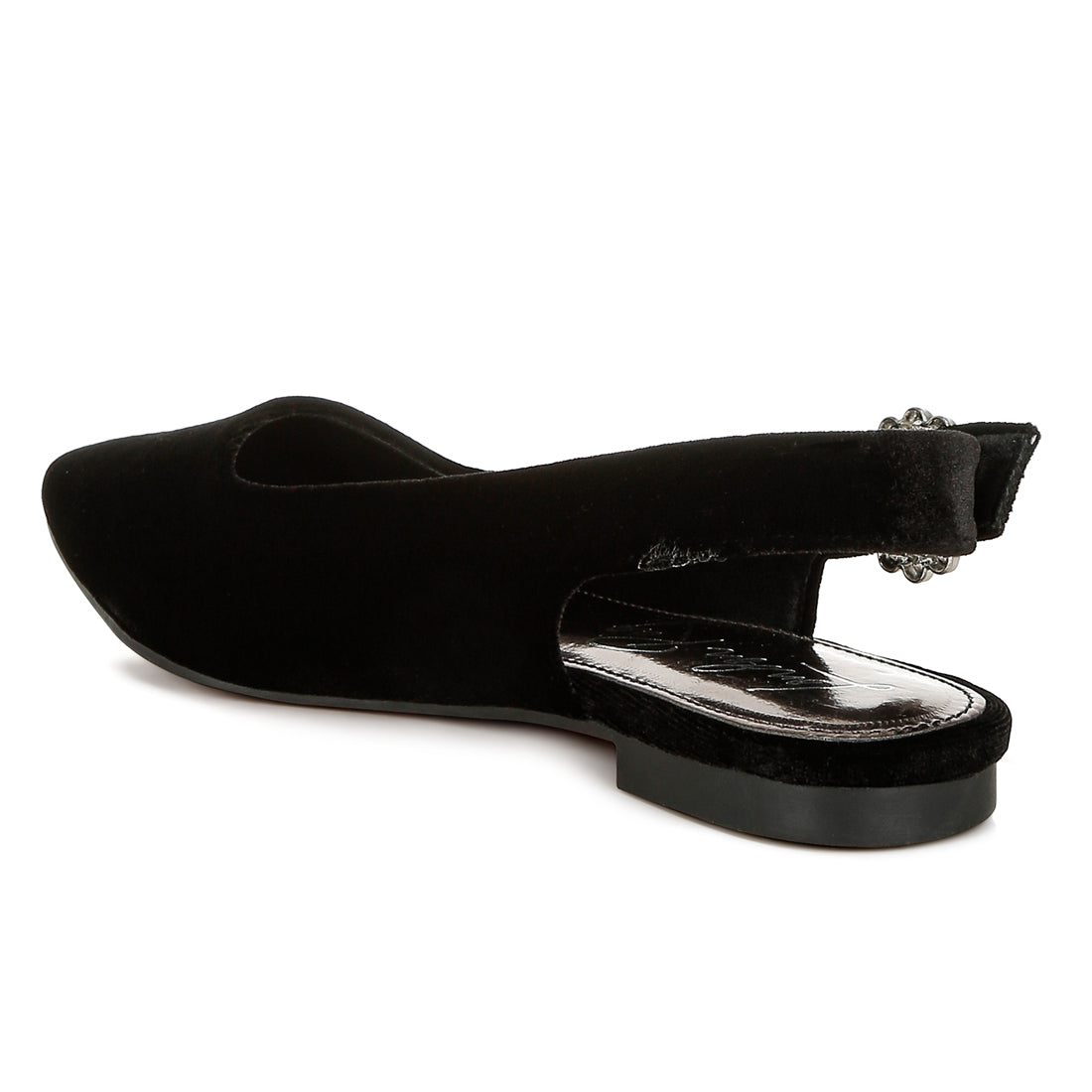 velvet slingback flat sandals#color_black