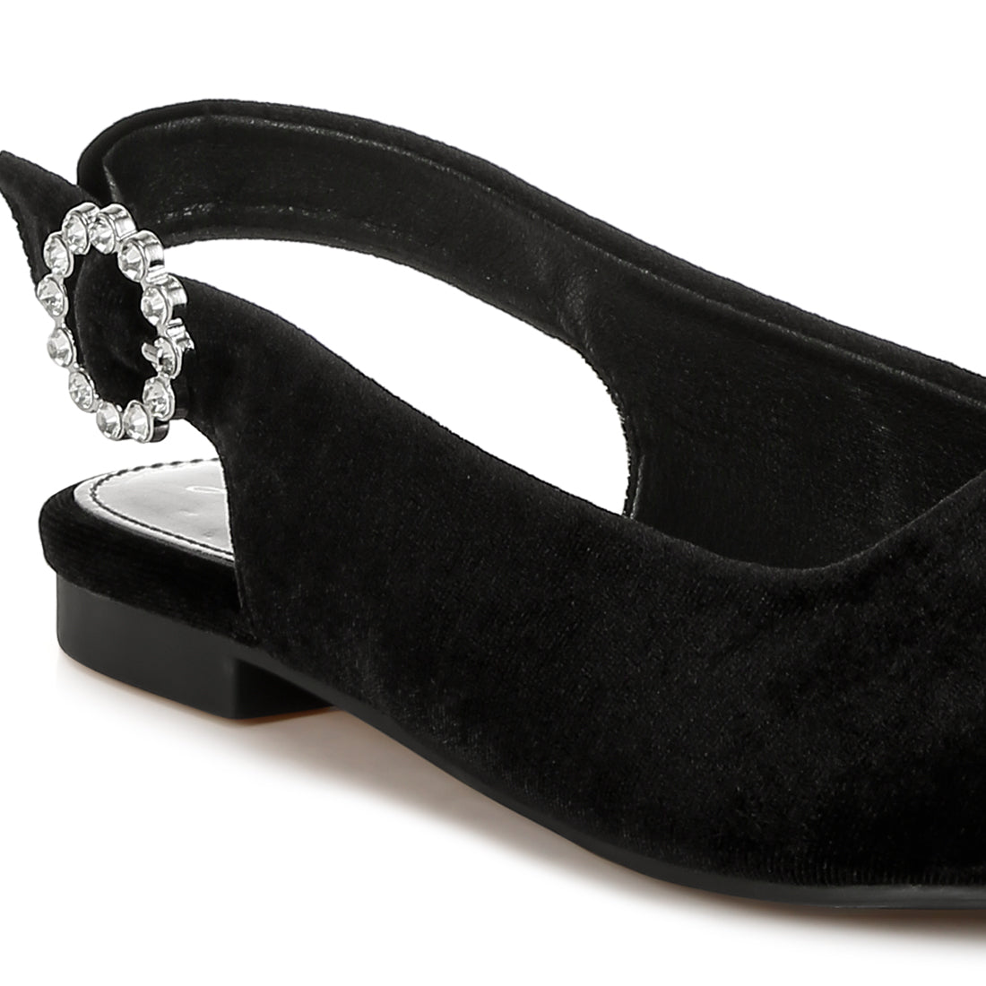 velvet slingback flat sandals#color_black