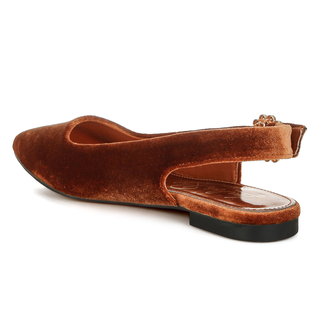 velvet slingback flat sandals#color_brown