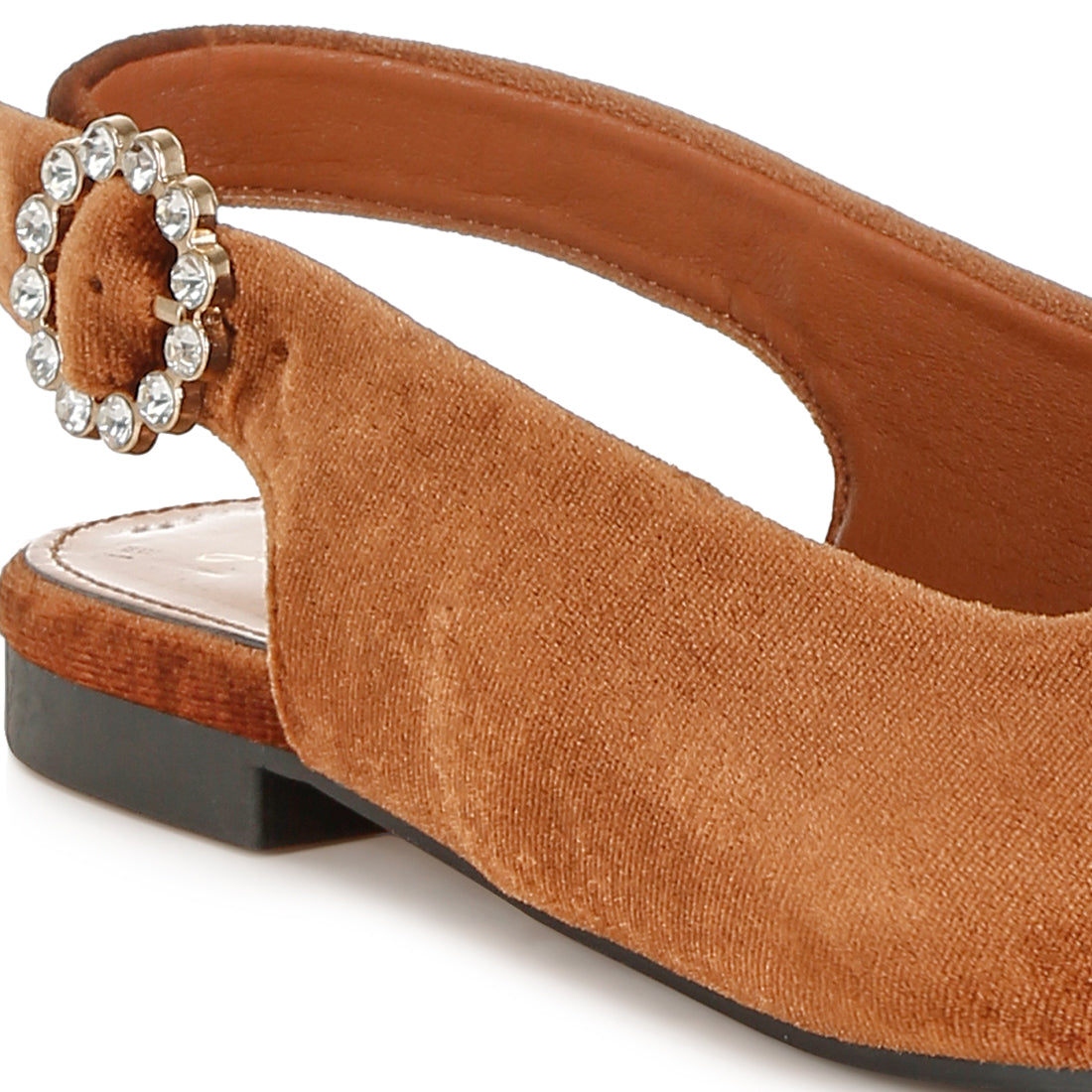 velvet slingback flat sandals#color_brown