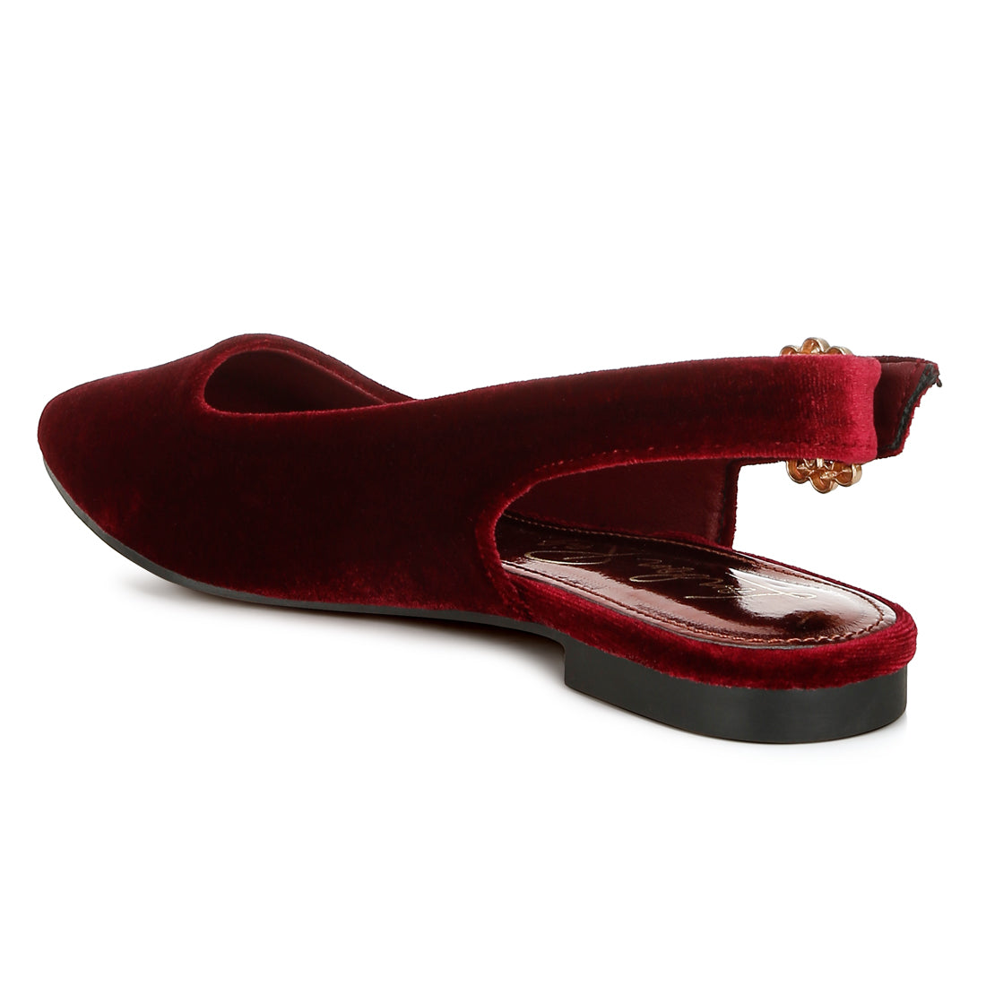 velvet slingback flat sandals#color_dark-red
