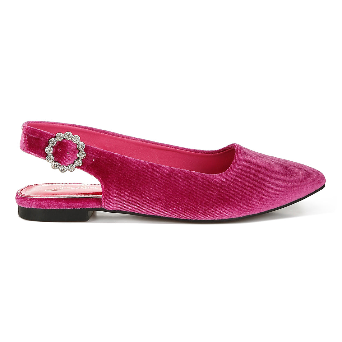 velvet slingback flat sandals#color_fuchsia