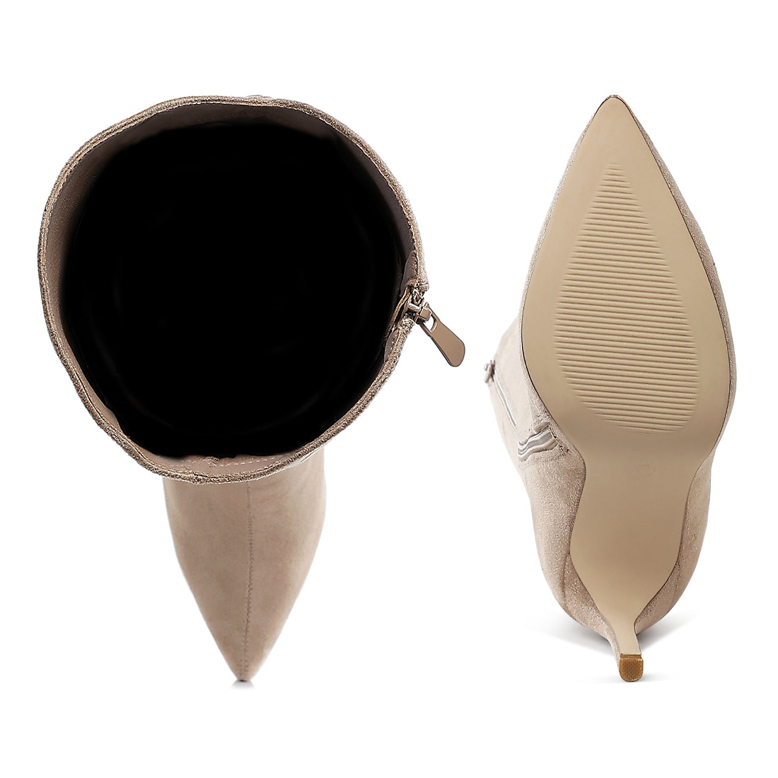 rhinestone patterned calf boots#color_beige