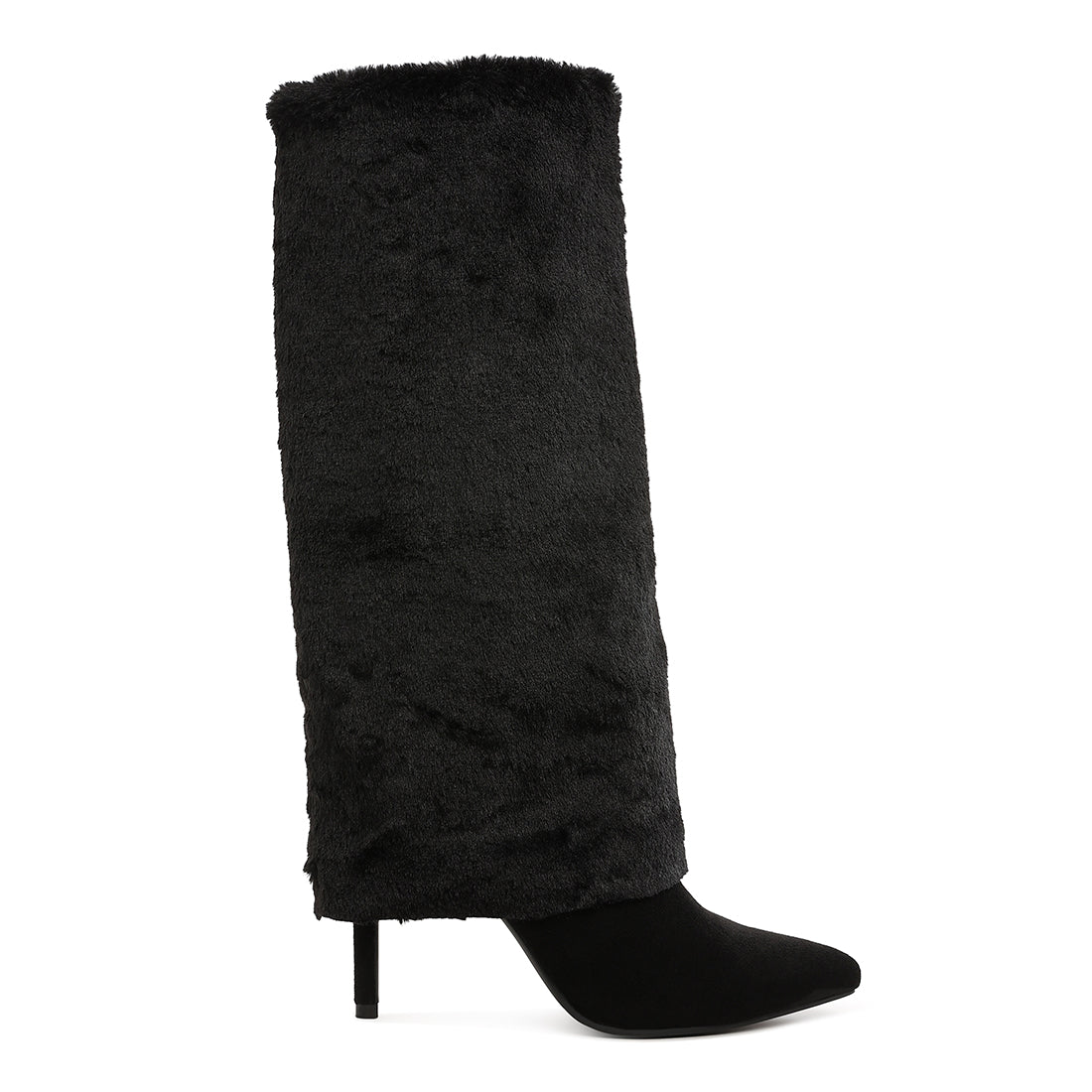 fold-over calf-high boots#color_black