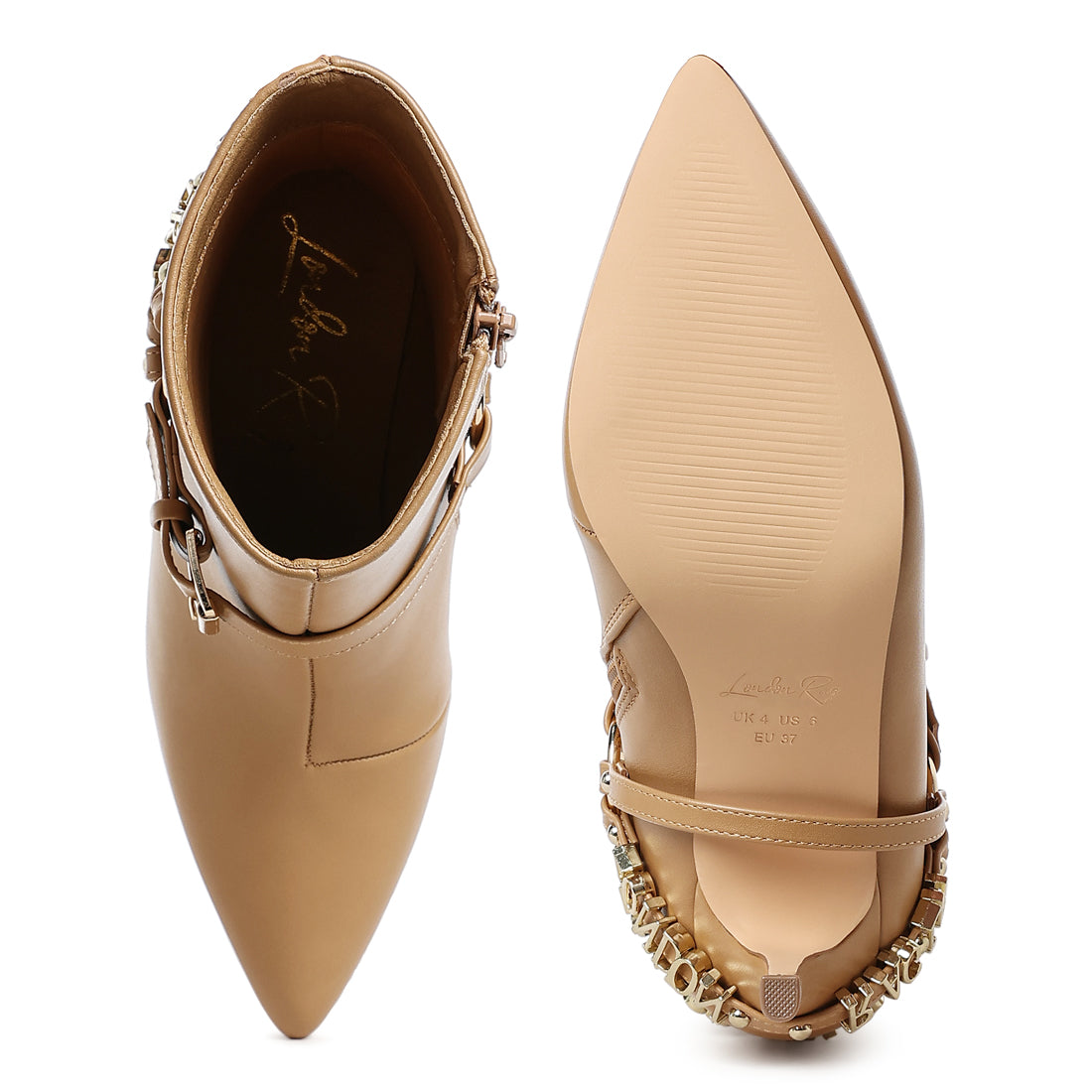 harness detail stiletto boots#color_beige