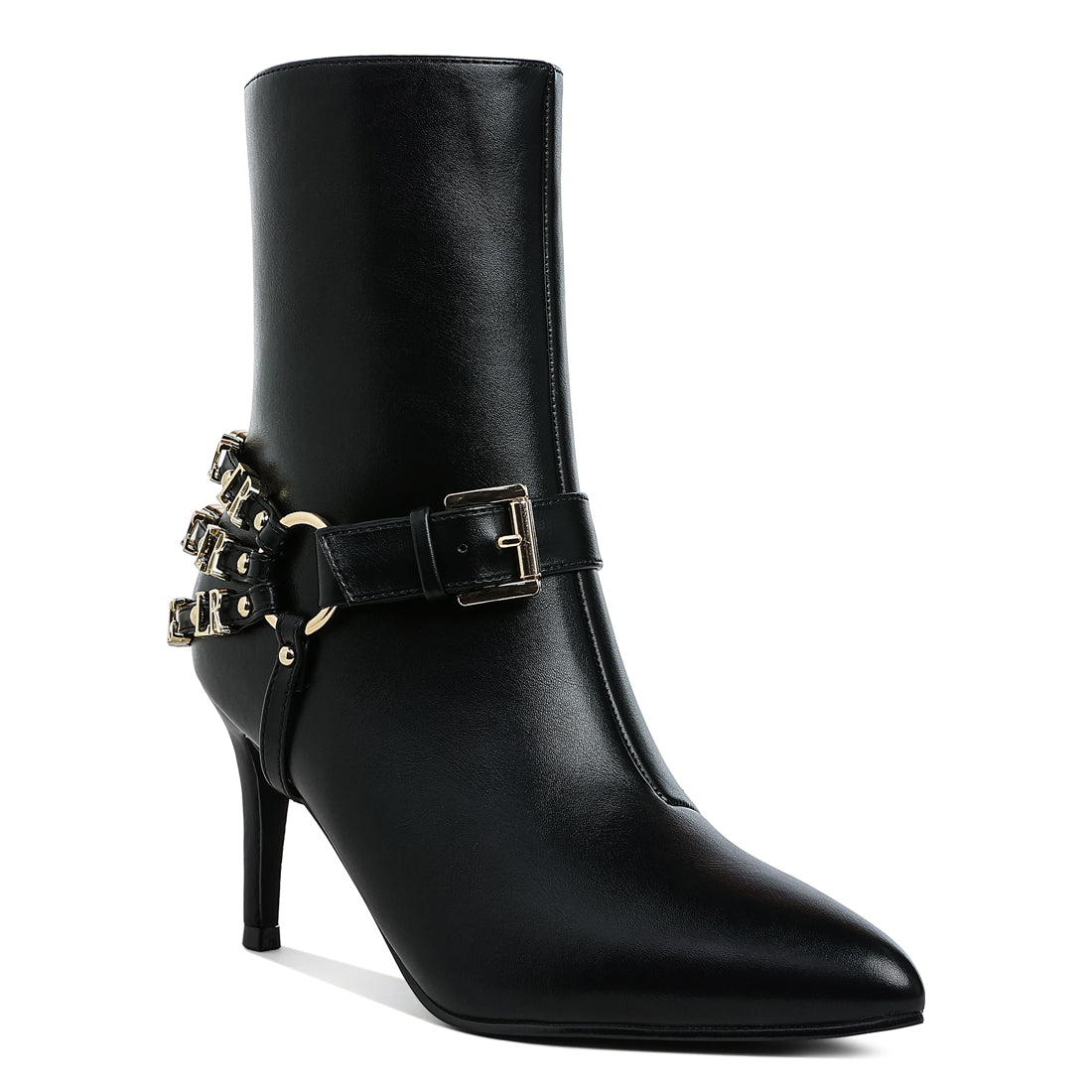 harness detail stiletto boots#color_black