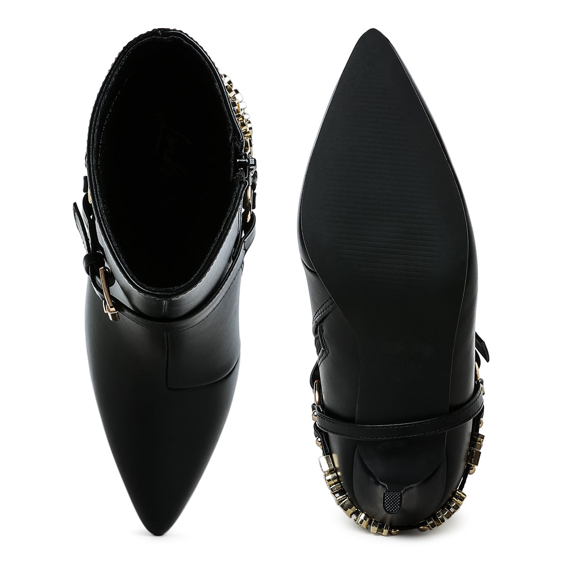 harness detail stiletto boots#color_black