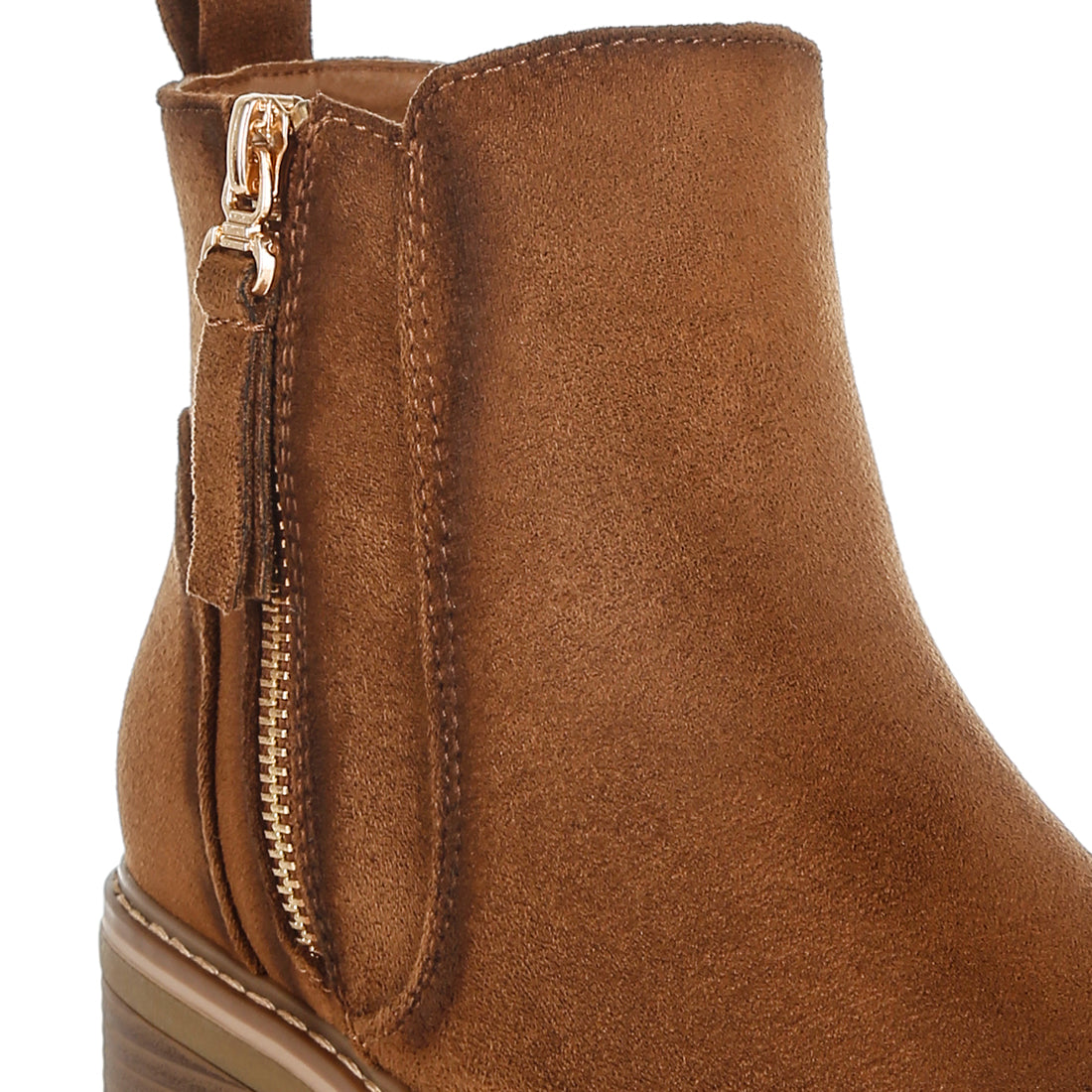 microfiber zipper boots#color_brown