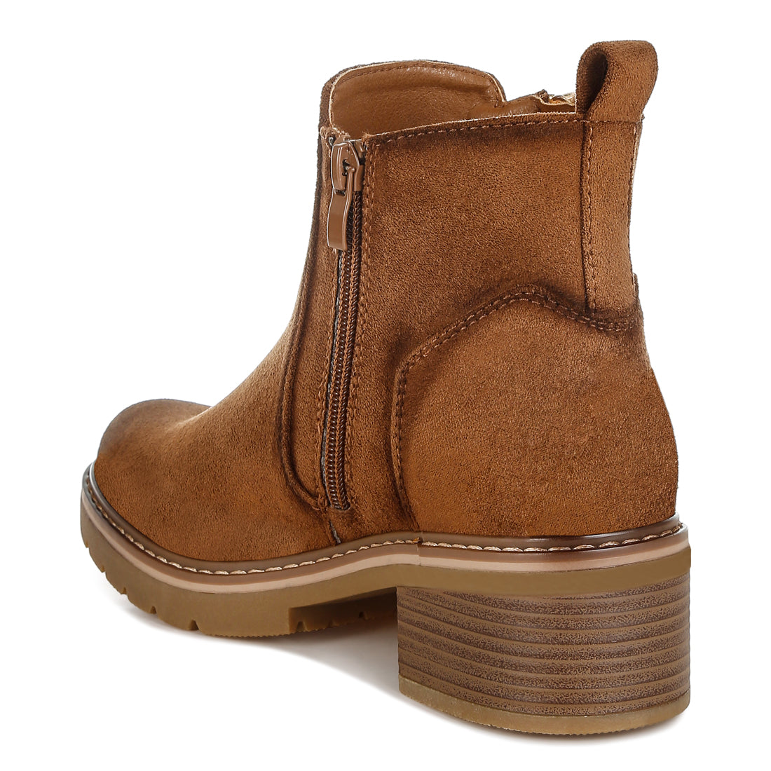 microfiber zipper boots#color_brown