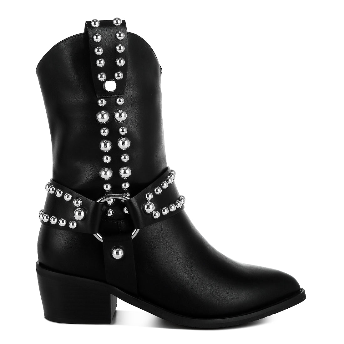 studded harness detail boots#color_black