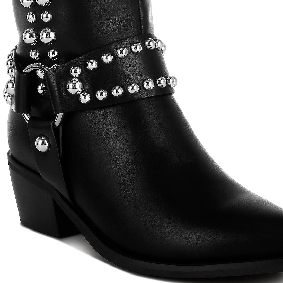 studded harness detail boots#color_black