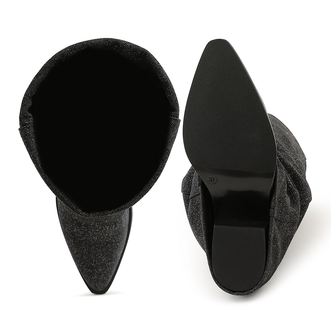 studded harness detail boots
fold-over slouchy denim boot#color_black