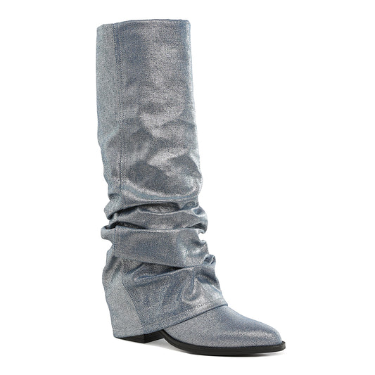 studded harness detail boots
fold-over slouchy denim boot#color_light-blue