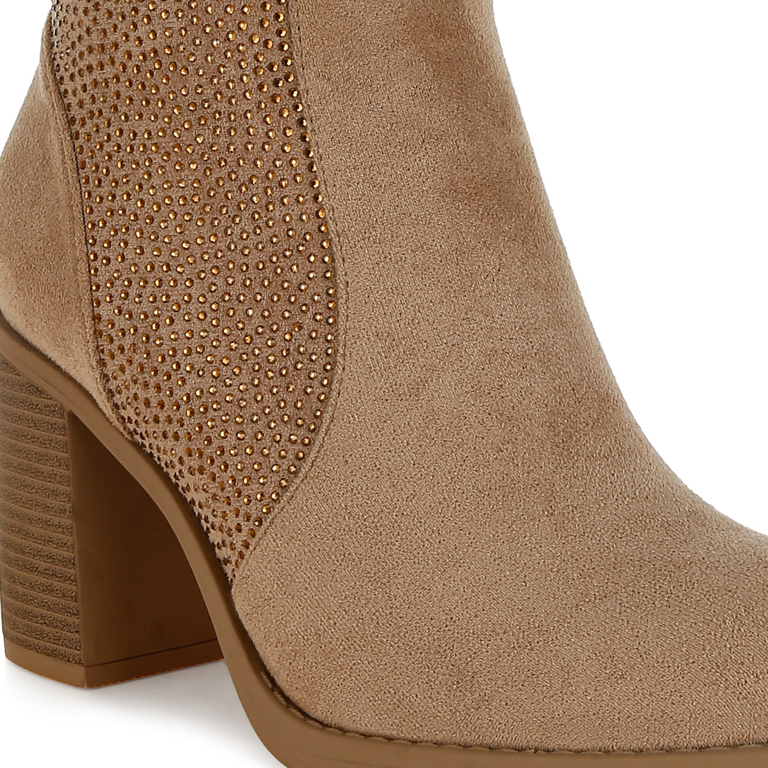 rhinestone studded slouchy ankle boots#color_beige