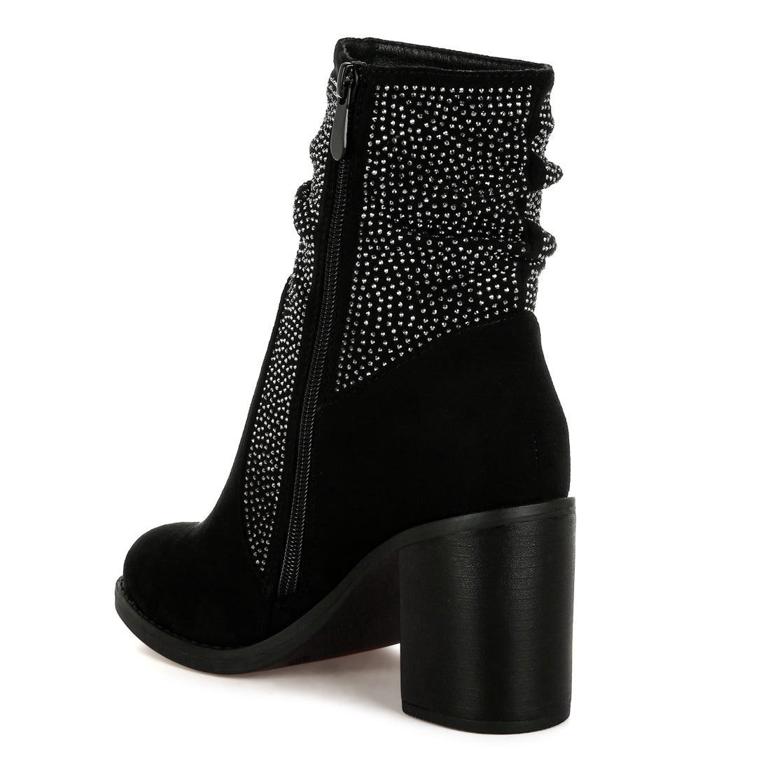 rhinestone studded slouchy ankle boots#color_black