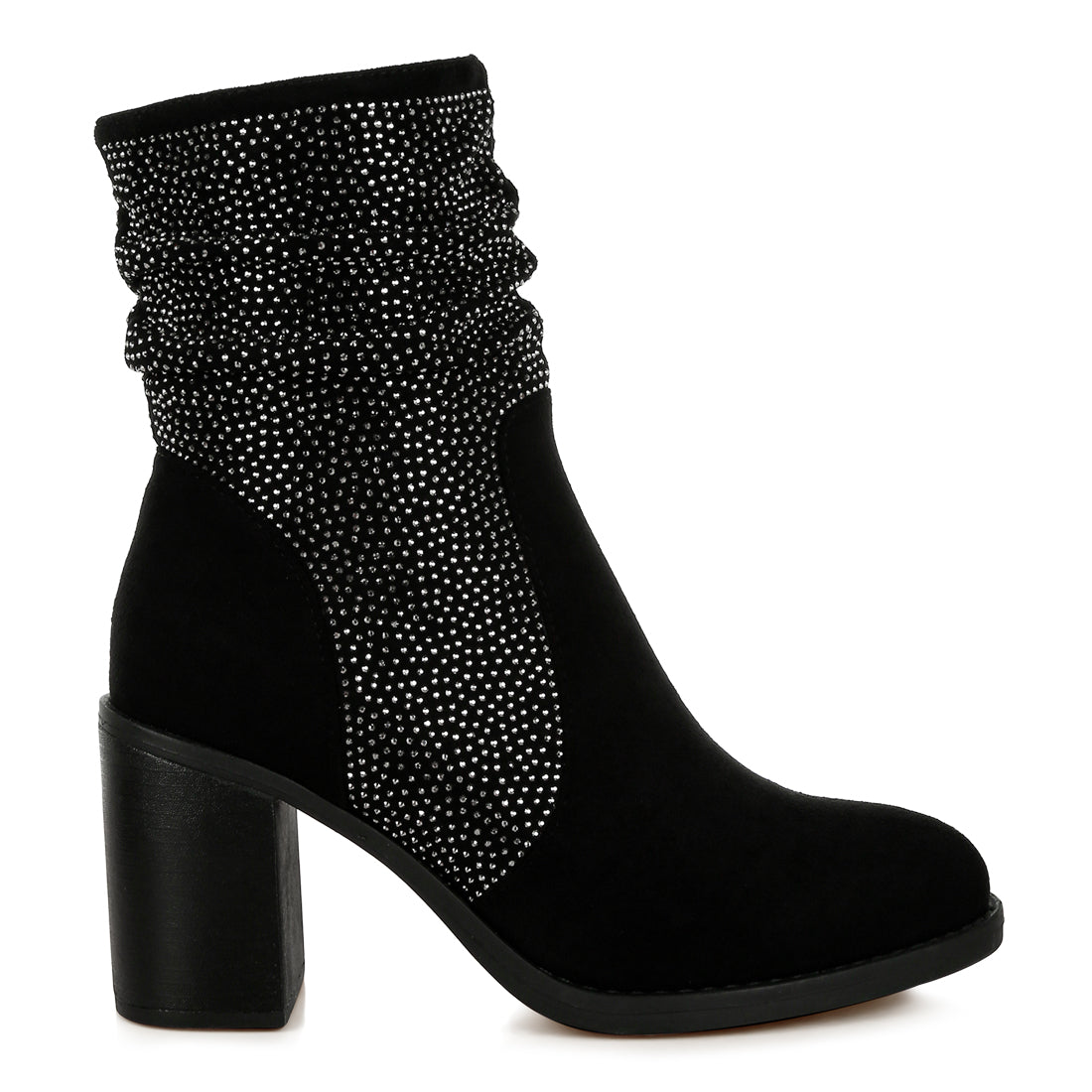 rhinestone studded slouchy ankle boots#color_black