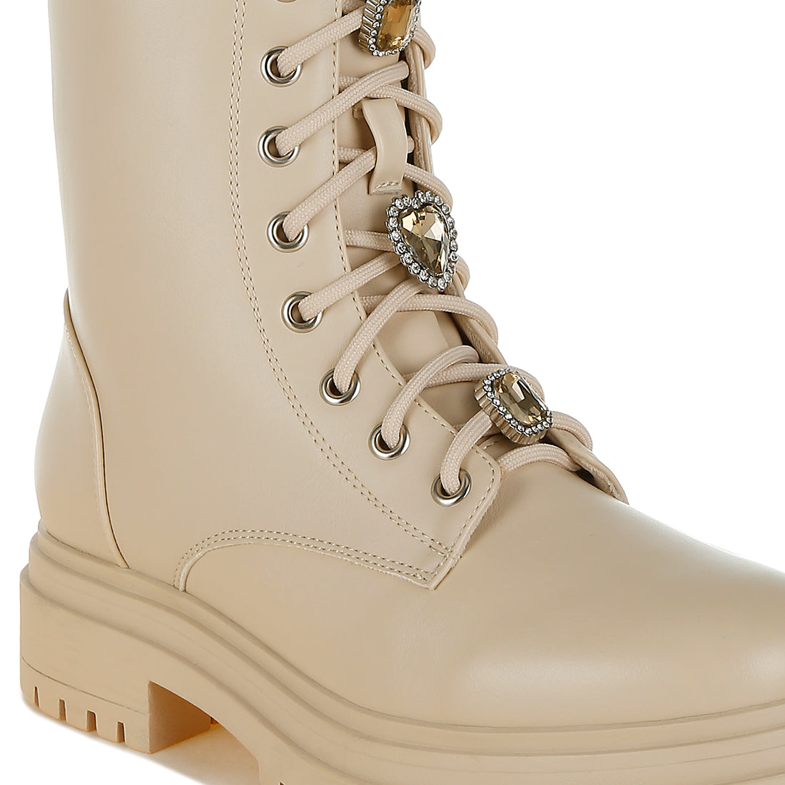 rhinestone jewelled chunky boots#color_beige