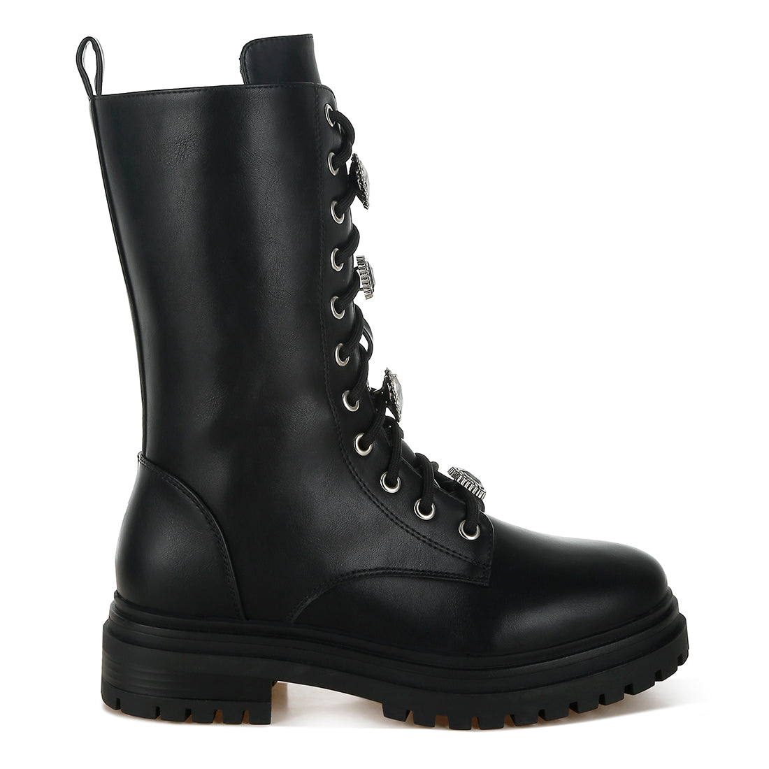 rhinestone jewelled chunky boots#color_black