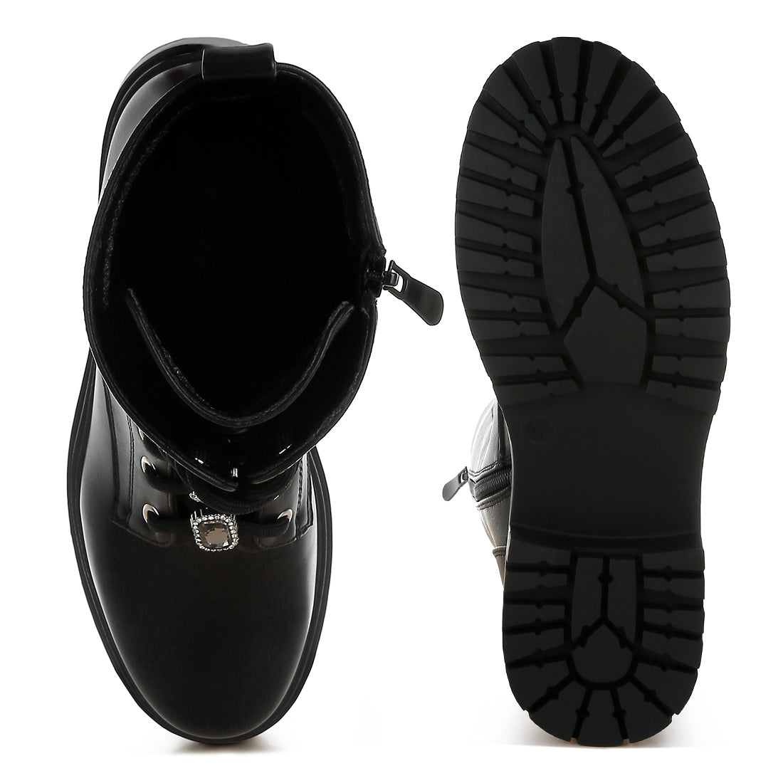 rhinestone jewelled chunky boots#color_black