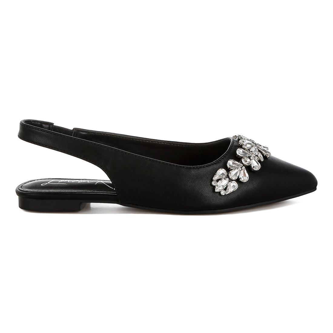 diamante embellished flat sandals#color_black