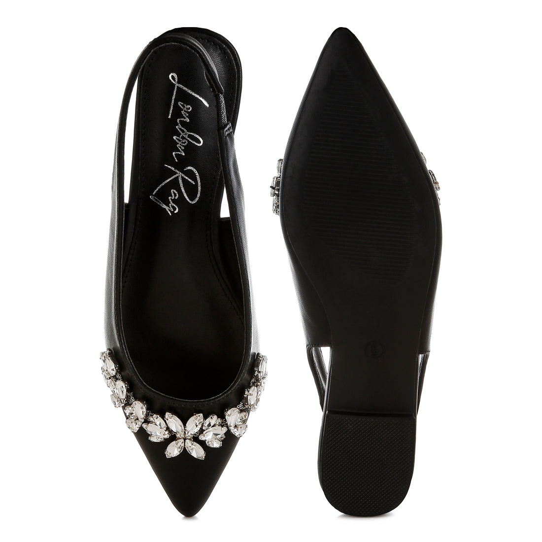 diamante embellished flat sandals#color_black