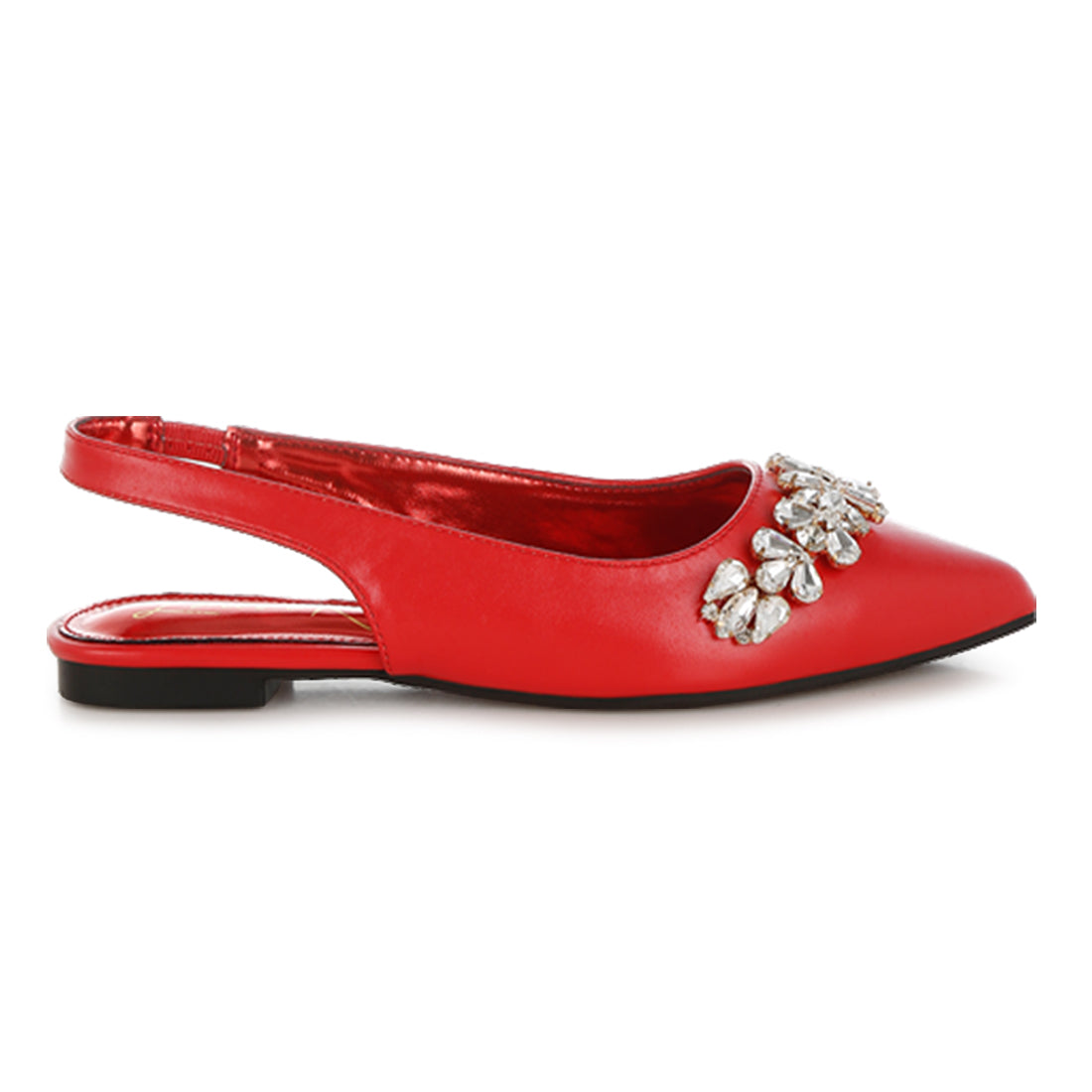 diamante embellished flat sandals#color_red