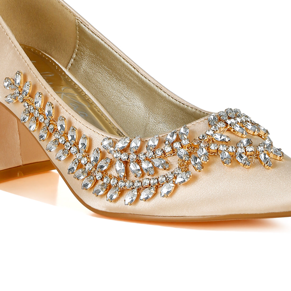 satin diamante embellished pumps#color_beige